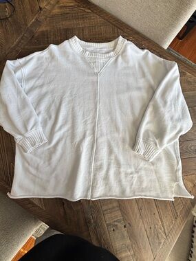 aerie White Crewneck Sweater